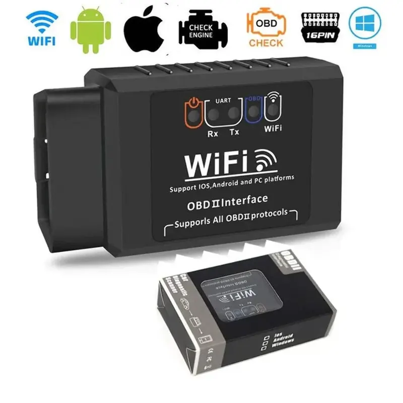 Skaner samochodowy WIFI ELM327 V1.5 OBD2, czytnik kodów diagnostycznych dla iOS Android iPhone, narzędzie do automatycznego skanowania OBDII