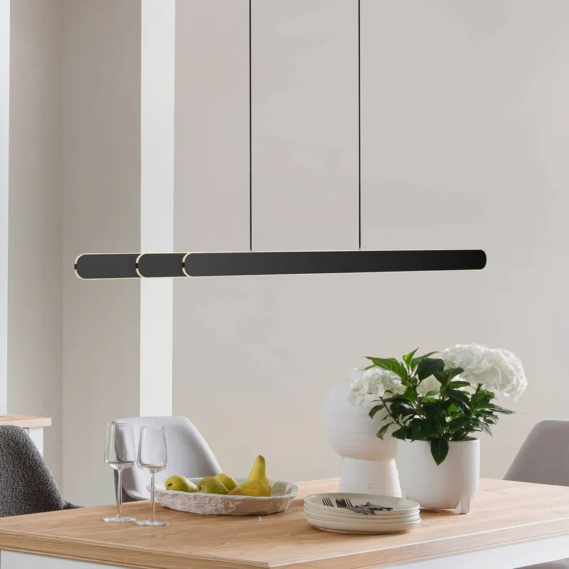 Żyrandol LED ADRIANA ROUND, czarna, długość 160 cm, metal, CCT