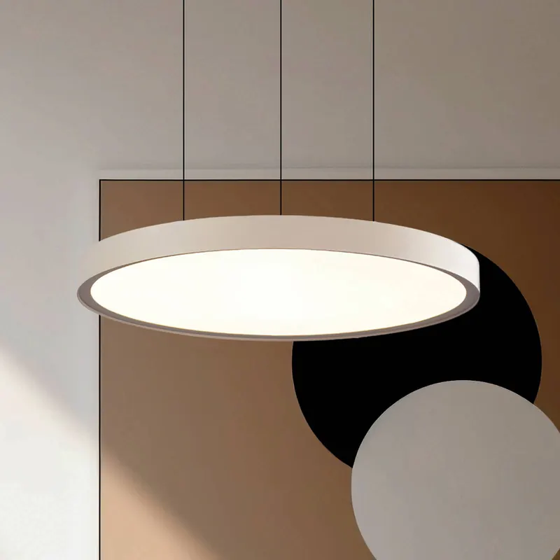 Żyrandol LED Denver, Ø 49 cm, kolor beżowy, metal