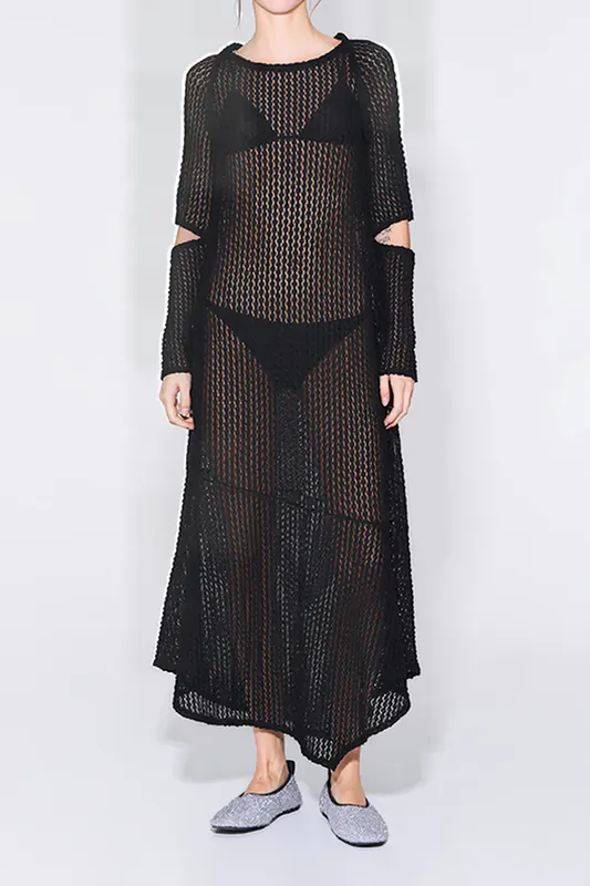 Bimba y Lola Black Jersey-knit Dress Maat: S | Maxi Jurken Outlet | Dames | Zwart