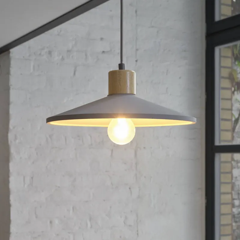 Żyrandol OSRAM CONCRETE WOOD, szara, Ø 32 cm, beton, E27