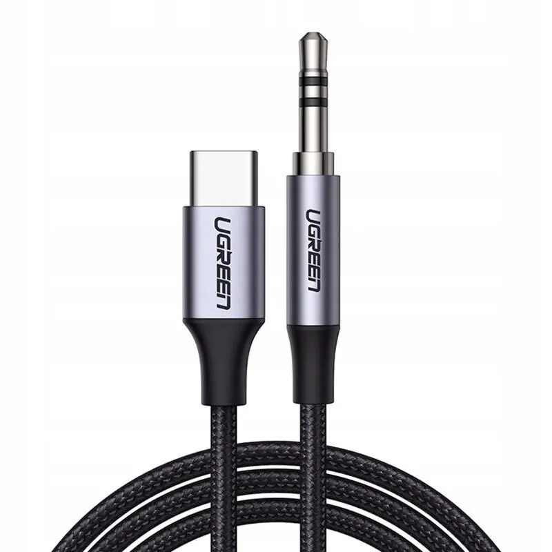 Kabel Usb-c Ugreen CM450 do mini jack 3.5mm Aux, 1m (czarny)