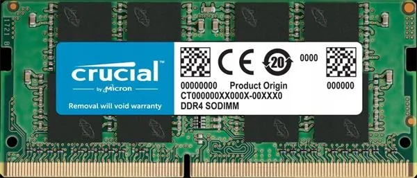 Crucial 16GB DDR4 3200MHz Sodimm CL22 (8Gbit/16Gbit) 260pin Tray…