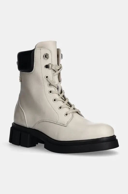 Tommy Hilfiger workery skórzane LACE-UP BIKER LEATHER
