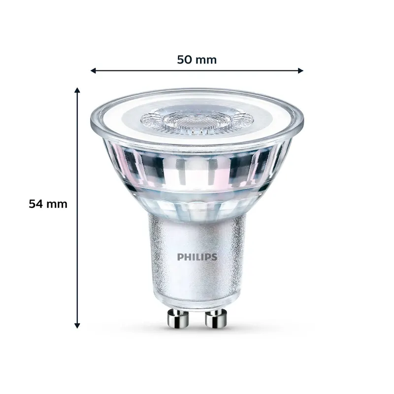 Żarówka LED Philips GU10 3,5W 255lm 827 przezroczysta 36° 6szt