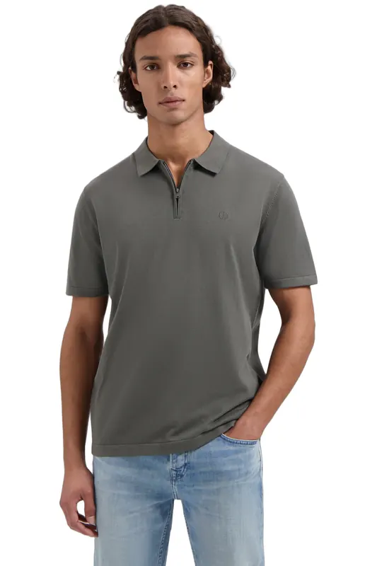 Dstrezzed Ds-dorian Zip Polo Chimera Maat: S | Poloshirts Outlet | Heren | Grijs