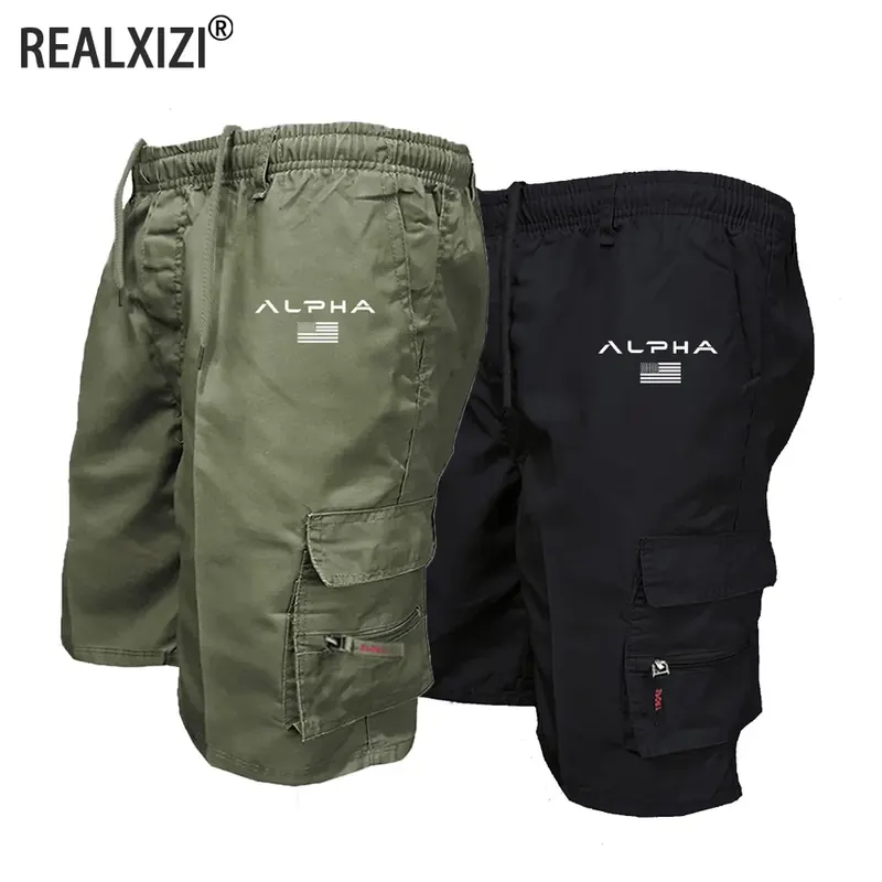Nowe męskie szorty cargo modne codzienne szorty do biegania duże kieszenie spodnie sportowe panele cargo spodnie plus size dla mężczyzn