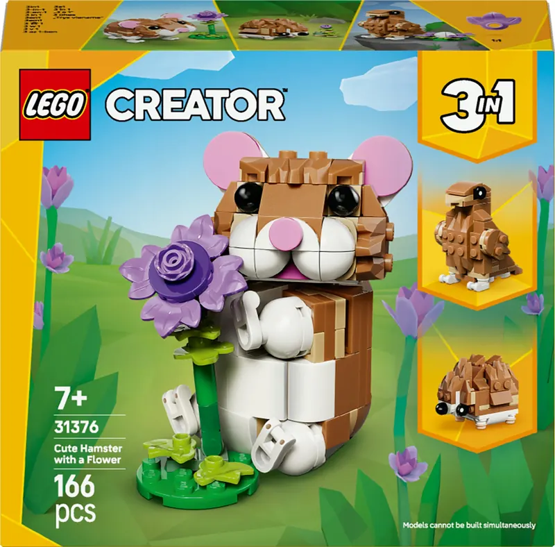 Lego Creator 3 w 1 Uroczy chomik z kwiatkiem 31376