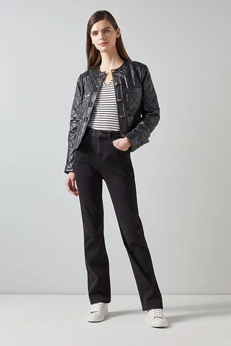 LK Bennett Alice Denim Straight Jeans Black Maat: 14 | Straight Jeans Outlet | Dames | Zwart