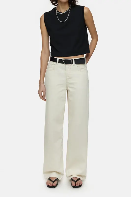 Closed Nikka Jeans Ivory Maat: W23L30 | Wijde Broeken Outlet | Dames | Beige