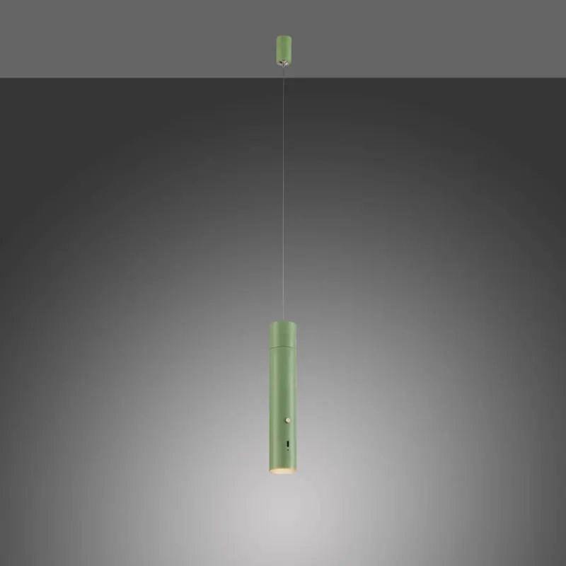 JUST LIGHT. Żyrandol LED z akumulatorem Attach, zielony, żelazo