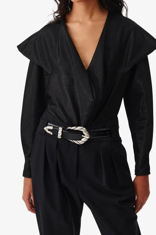 IRO Paris Marissa Top Shiny Black Maat: 38 | Blouses Outlet | Dames | Zwart