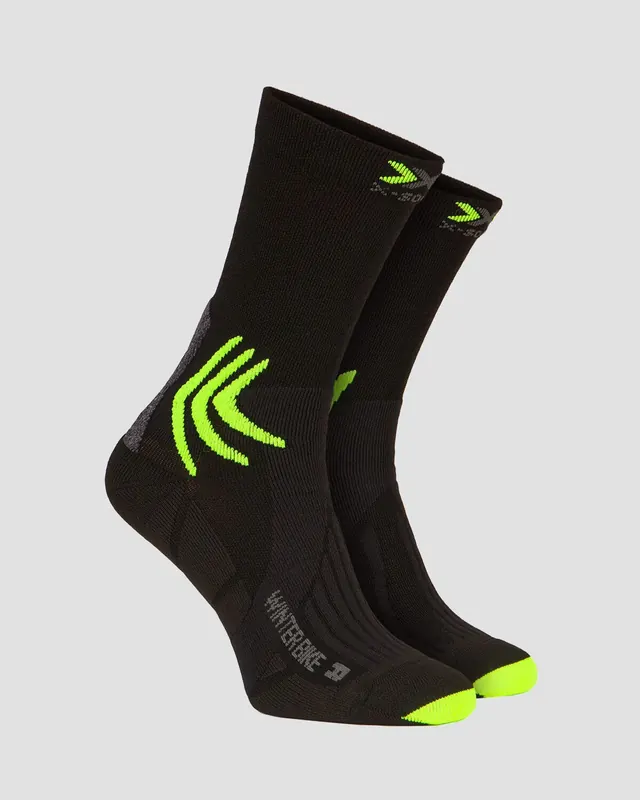 Skarpety rowerowe na zimne dni X-Socks WINTER BIKE 4.0 czarno-zielone (39/41)