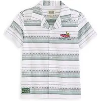 Scotch & Soda Boys Dobby Camp Shirt White Traditional Maat: M | Overhemden Outlet | Unisex | Wit