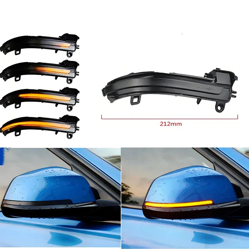 Dynamiczne kierunkowskazy LED - Pasują do BMW F20, F21, F22, F33, F34, X1, E84, kierunkowskazy w lusterkach wstecznych
