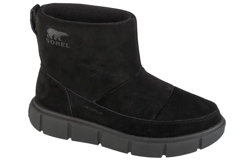 Sorel Explorer III Slip-on WP 2077971010, Damskie, Czarne, buty zimowe, skóra zamszowa, rozmiar: 37