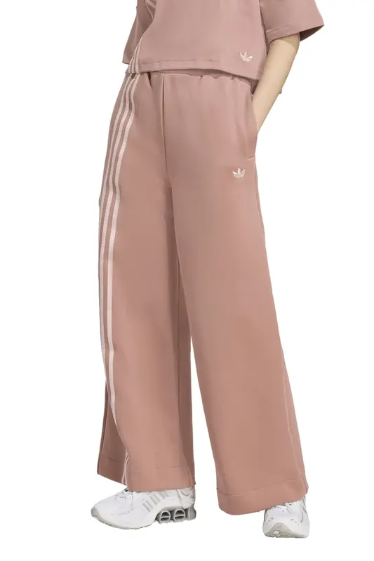 Adidas Originals Off Placed 3 Stripes Wide Pants Warm Clay Maat: S | Joggingbroeken Outlet | Dames