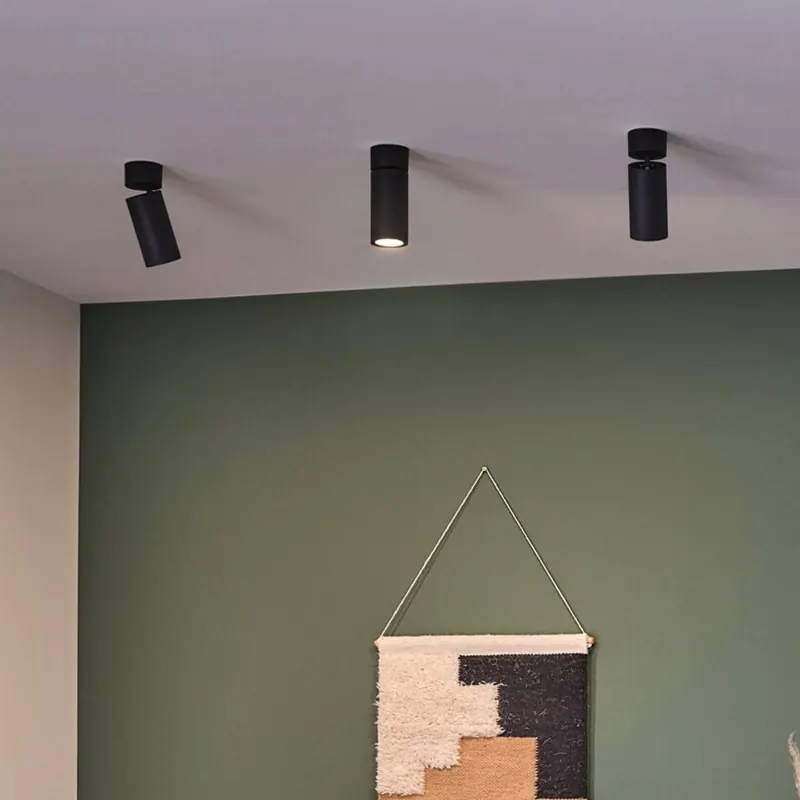 Lampa sufitowa LED Paulmann Turnal Coin, czarna, metalowa, 2700 K