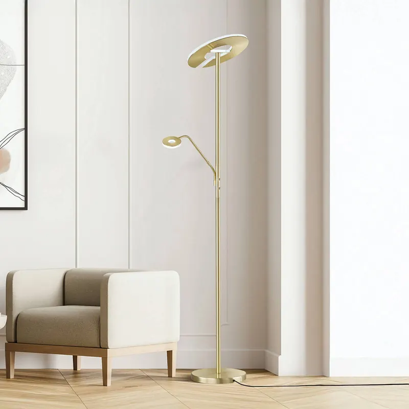 Lampa stojąca LED Dent, kolor mosiądz, 180 cm, CCT, 2-punktowa