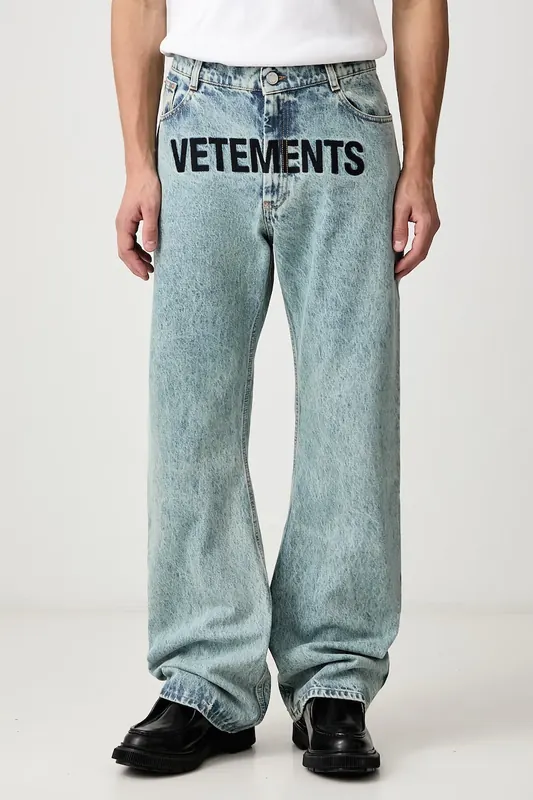Vetements  Embroidered Logo jeansy regular męskie