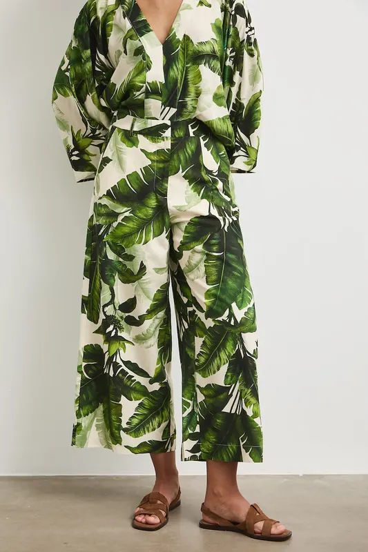 Medicine spodnie culottes damskie z dodatkiem lnu