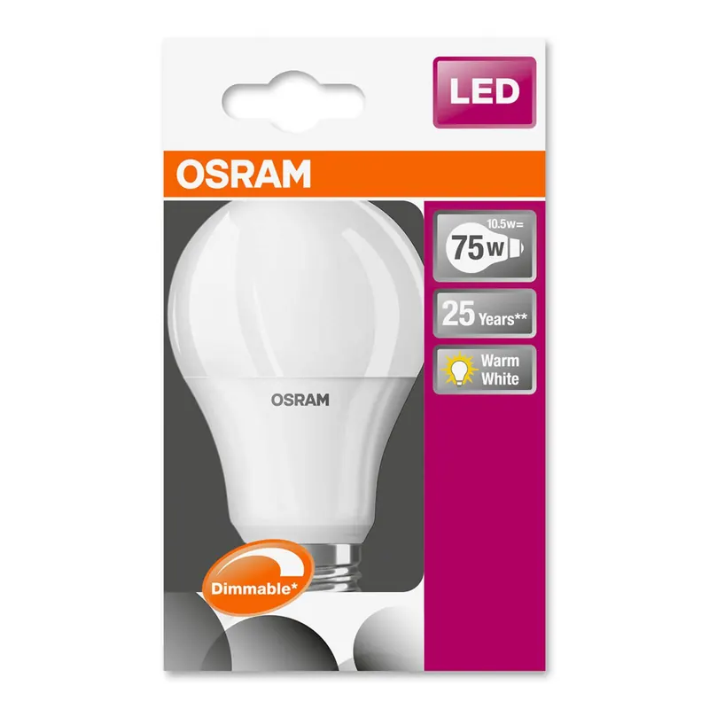 OSRAM żarówka E27 10,5W 827 Superstar ściemniana