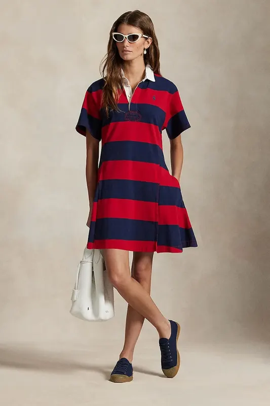 Polo Ralph Lauren sukienka rozkloszowana bawełniana