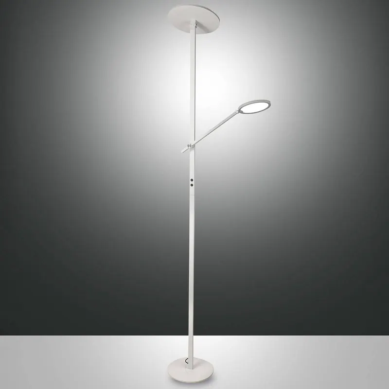 Lampa stojąca LED Regina z ramieniem do czytania, 2-punktowa, biała