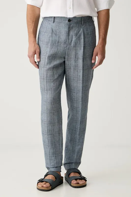 Tommy Hilfiger spodnie garniturowe męskie lniane NEW YORK