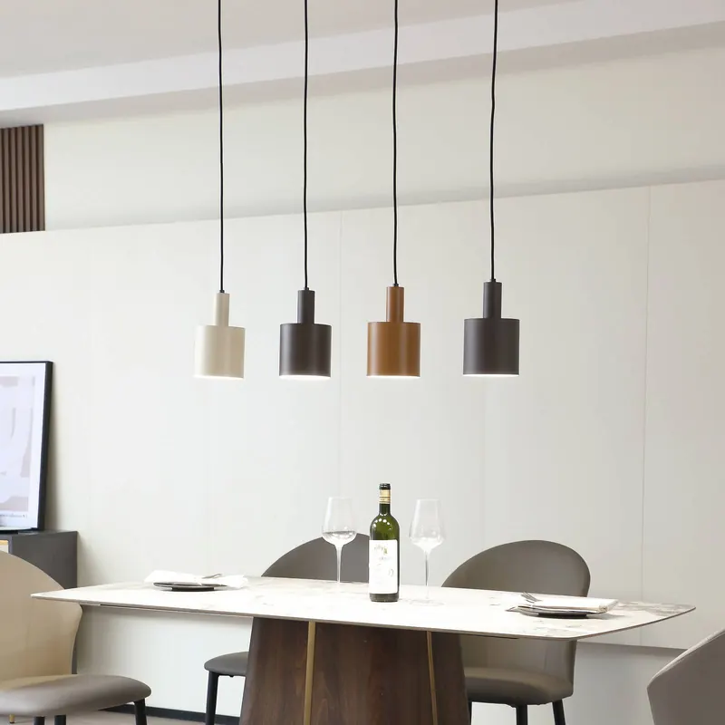 Lampa wisząca Lindby Ovelia, brązowy/kawowy/beżowy, 4-punktowa, E27