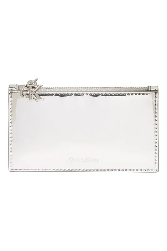 Calvin Klein Metallic 6cc Zip Crossover Bag Silver Metallic Maat: OS | Clutches Outlet | Dames | Zilver