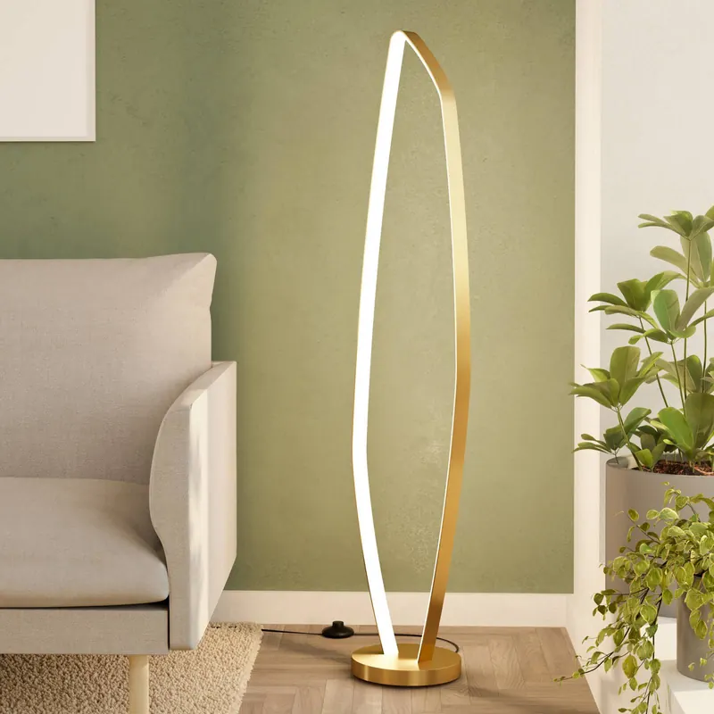 Lampa stojąca LED Vallerosa z mosiądzu
