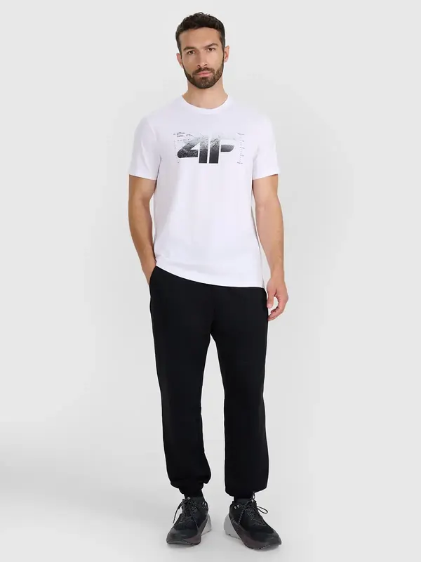4F spodnie dresowe męskie z dzianiny brush 4FWAW25TTROM1211 czarne (XL)