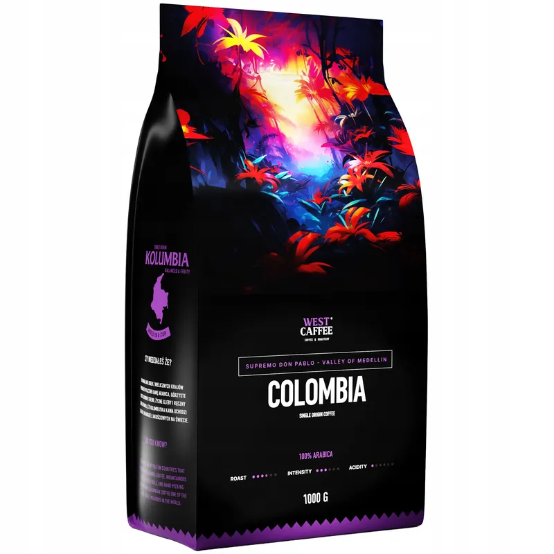 Kawa Ziarnista Kolumbia Świeżo Palona Supremo don Pablo 100% Arabica