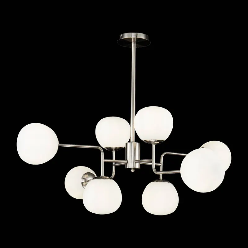 Lampa wisząca Erich marki Maytoni, kolor nikiel, szkło/metal, 8-punktowa.