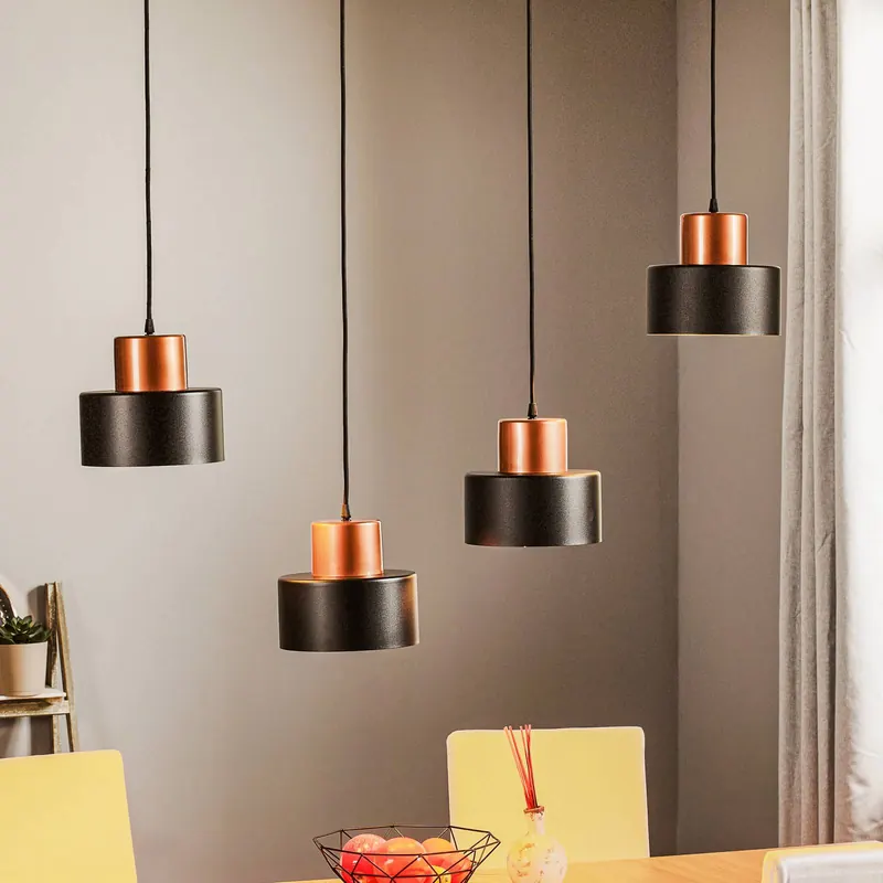 Lampa wisząca Olla w kolorze czarnym/miedzianym, 4-punktowa