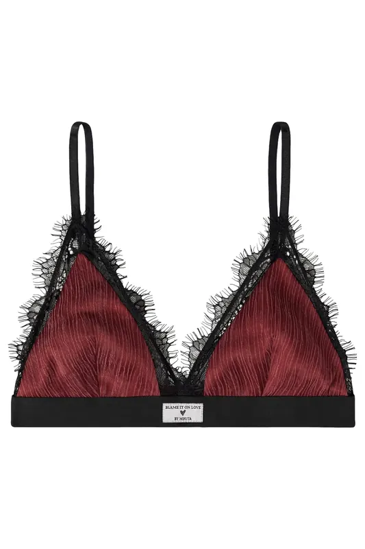 Mikuta The Red Crinkle Bralette Red Maat: S | BH's Outlet | Dames | Zwart