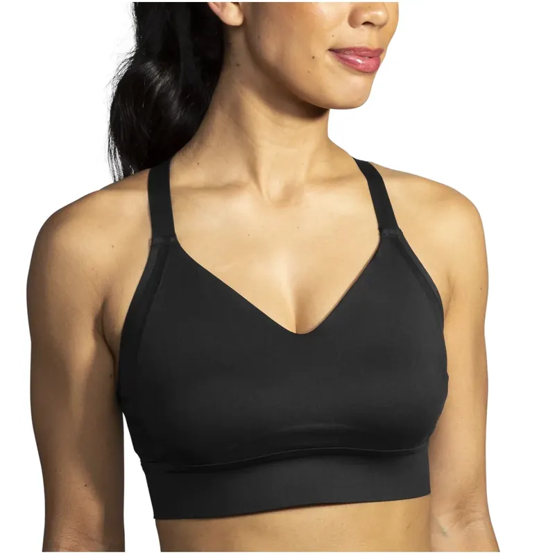 Brooks Drive Interlace Run Bra 350082001, Damskie, Czarne, biustonosze sportowe, poliester, rozmiar: 38CD