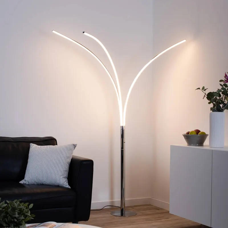 Lampa stojąca LED Maja, 3-punktowa, chromowana