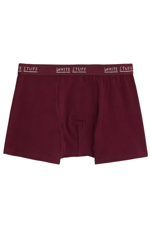 White Stuff 2pack Boxers - Plain & Stripe Plum Multi Maat: M | Onderbroeken Outlet | Heren | Paars