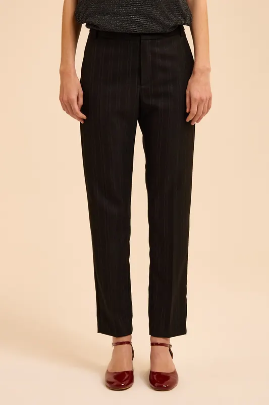 ICode Black Striped Suit Trousers Laurence Maat: 44 | Pantalons Outlet | Dames | Zwart