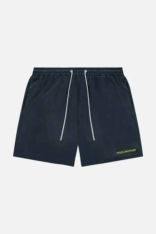 In Gold We Trust Unisex The Straight Short Navy Maat: XS | Korte Broeken Outlet | Unisex | Blauw