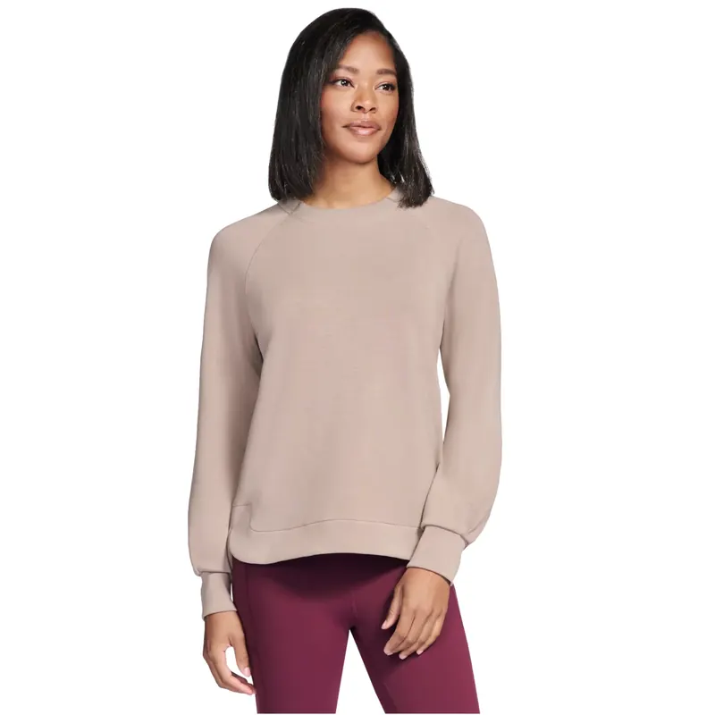 Skechers Skechluxe Elevate Crewneck LT152-TPBR, Damskie, Beżowe, bluzy, Rayon, rozmiar: M