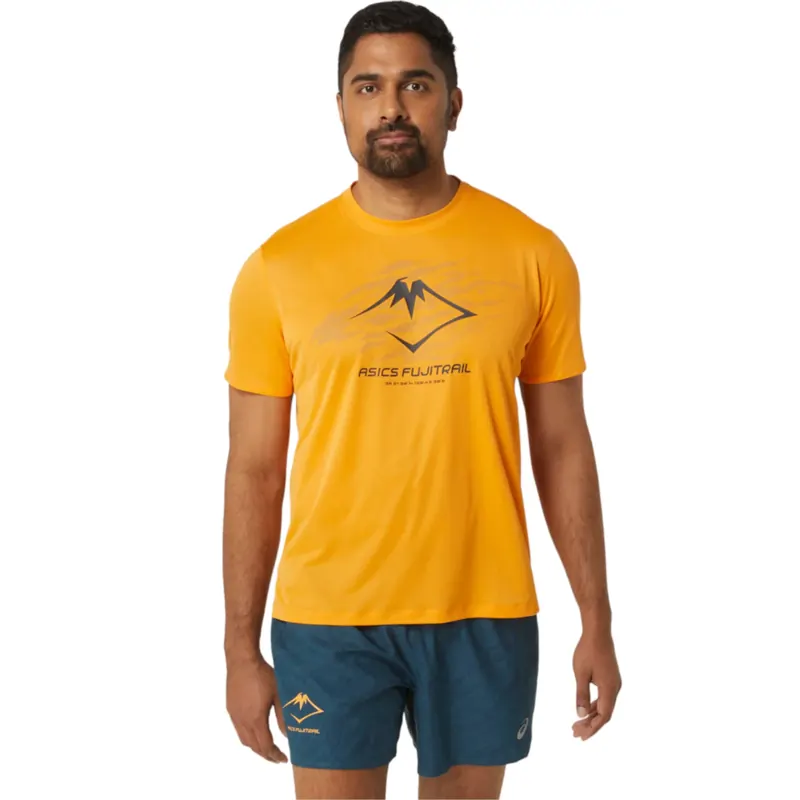 ASICS Fujitrail Logo SS Top 2011C981-800, Męskie, Pomarańczowe, t-shirty, poliester, rozmiar: XL