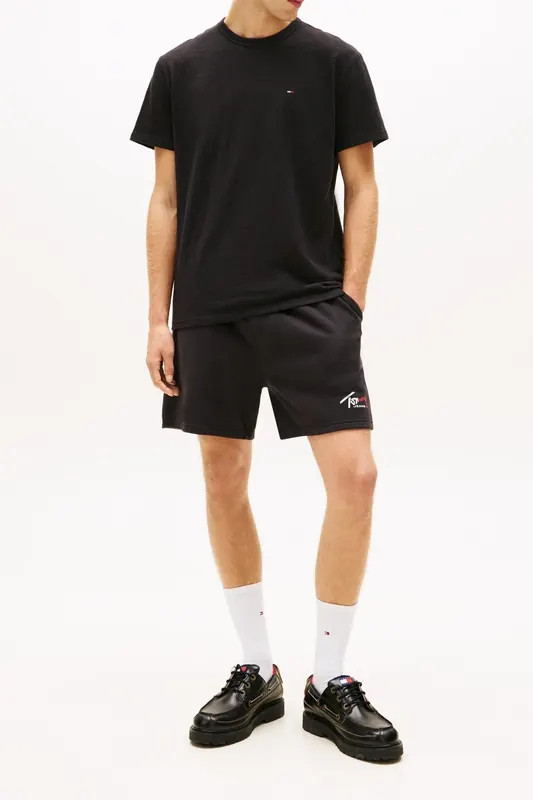 Tommy Hilfiger Tjm Regular Sflag Slub T-shirt Black Maat: XL | Basic T-Shirts Outlet | Heren | Zwart