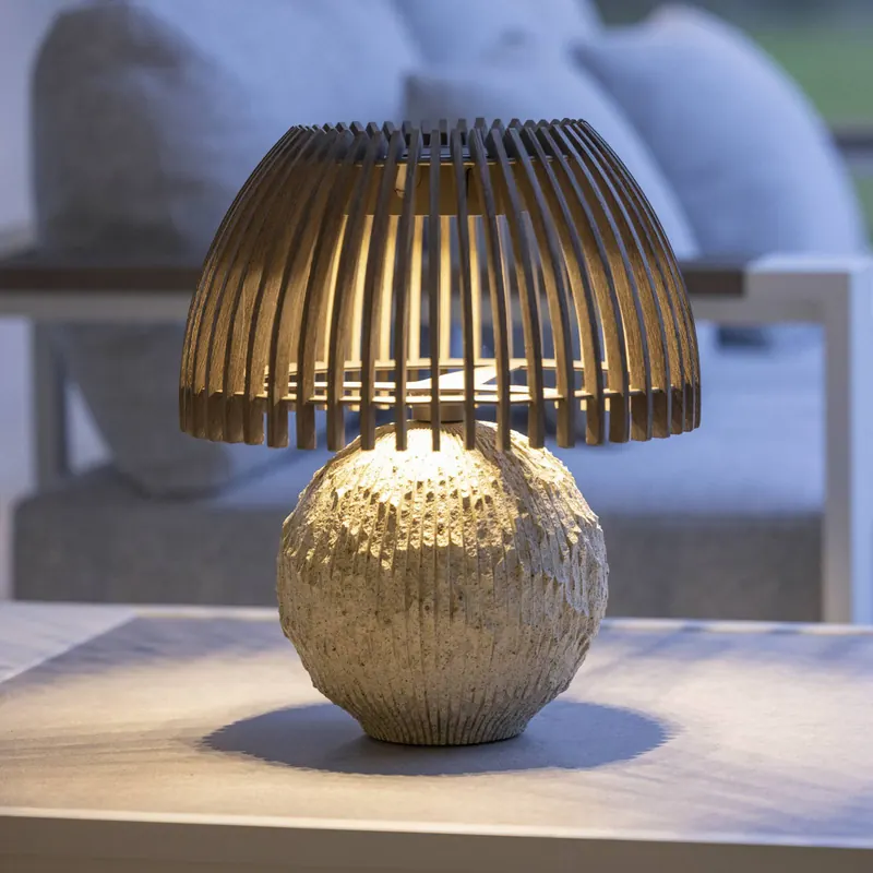 Lampa stołowa LED Alba, szary/beżowy, wysokość 41 cm