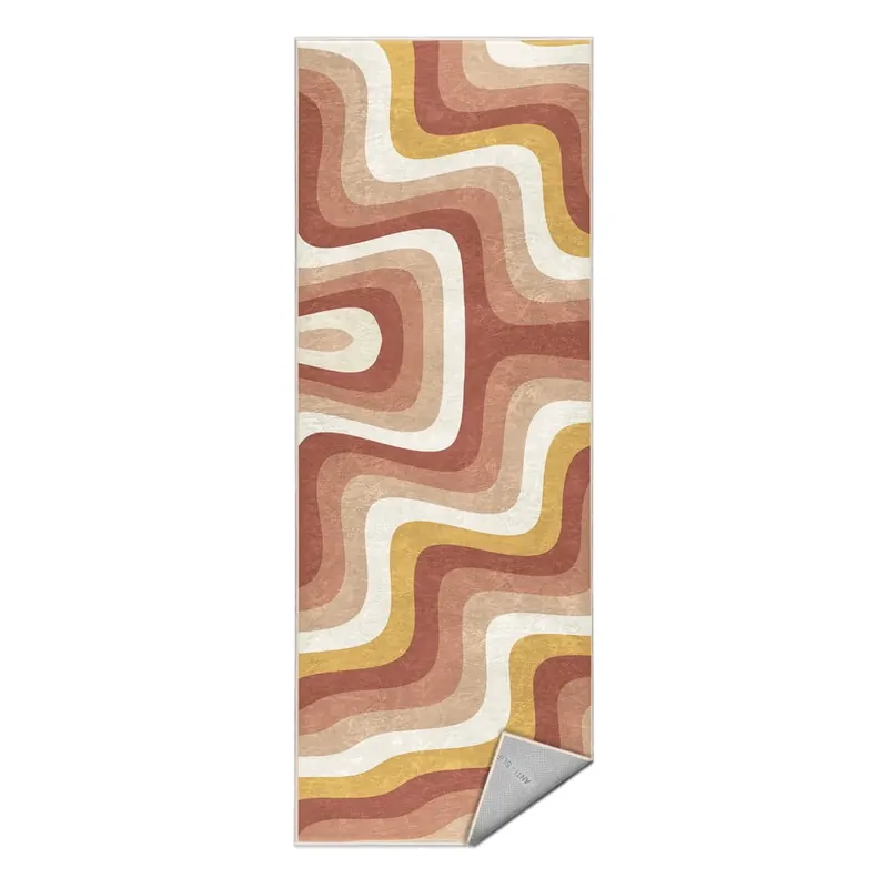 Żółto-szaroróżowy chodnik odpowiedni do prania 60x230 cm Creamy Strawberry Swirl – Mila Home