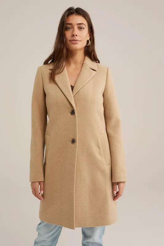 We Fashion Coat Beige Maat: 42 | Lichte Jassen Outlet | Dames | Beige