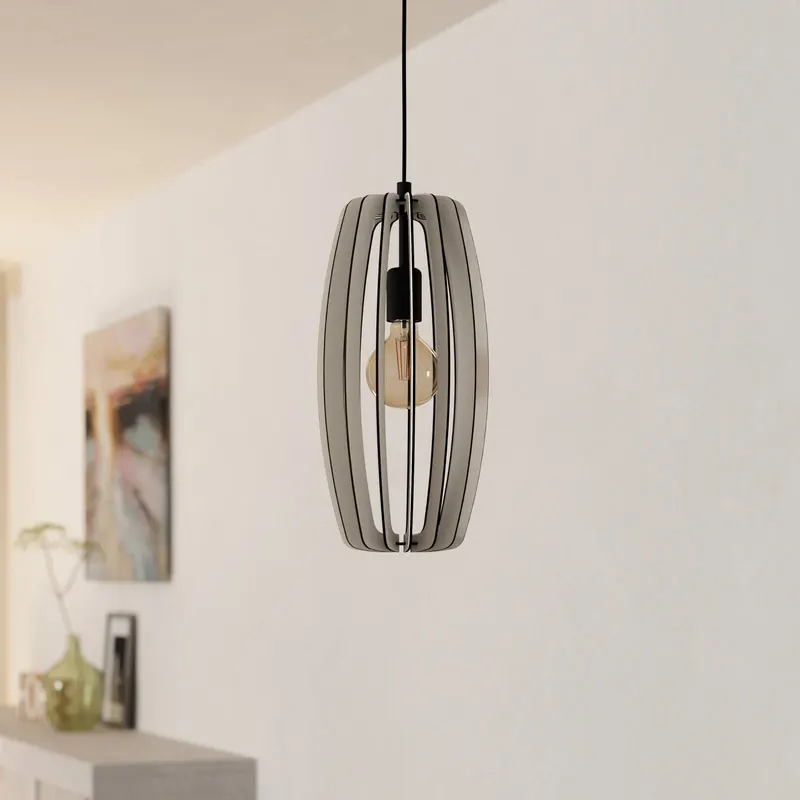 Lampa wisząca Bajazzara, jeden klosz, kolor piaskowy
