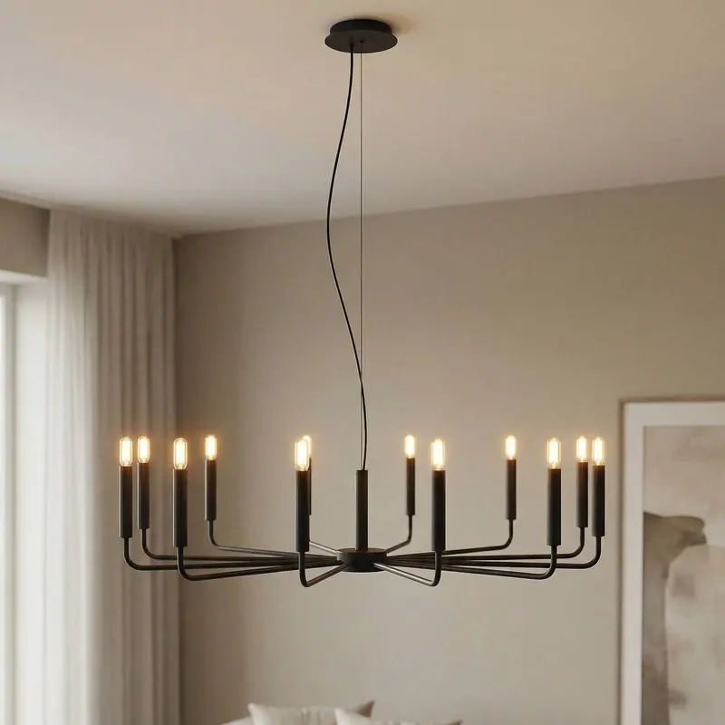 Żyrandol ORTO B, czarny, metal, Ø 103 cm, 12-punktowa